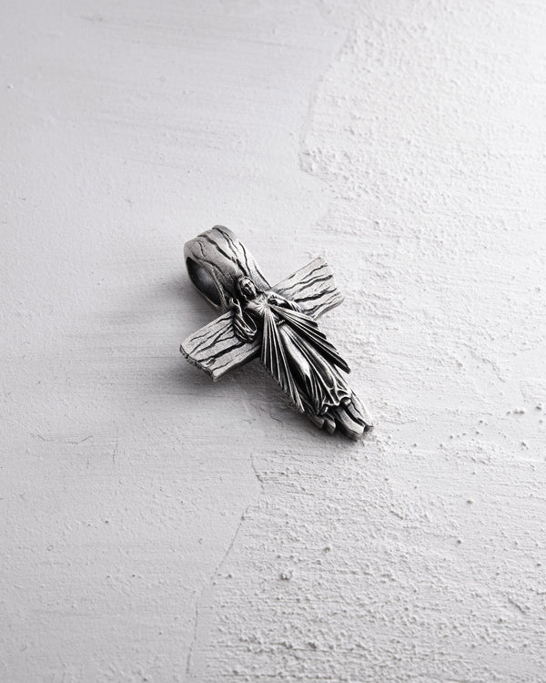 Silver cross JESUS CHRIST. FORGIVENESS