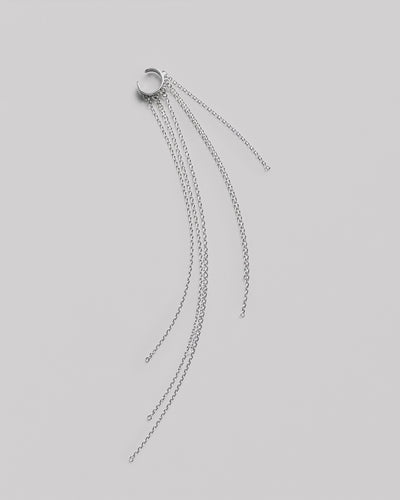 Silver single earring - cuff CASCADE