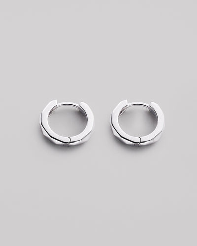 Silver hoop earrings FACET