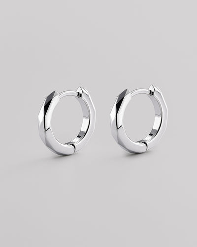 Silver hoop earrings FACET