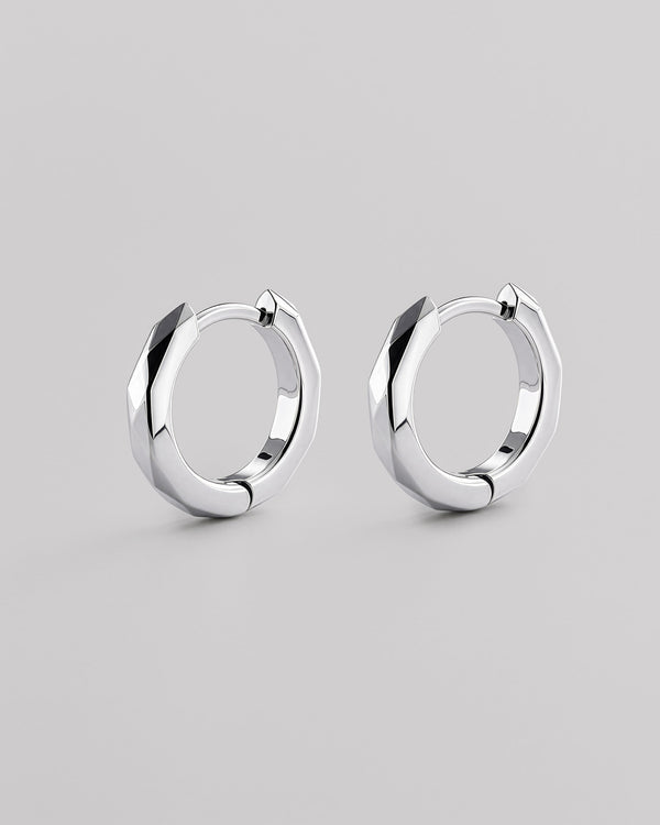 Silver hoop earrings FACET