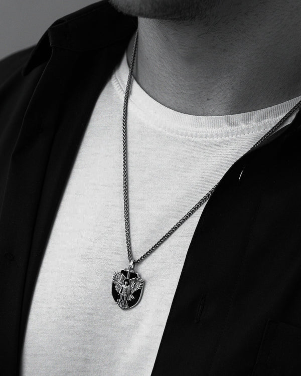 Silver pendant ARCHANGEL MICHAEL (onyx)