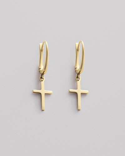 Earrings CROSS (14k yellow gold)