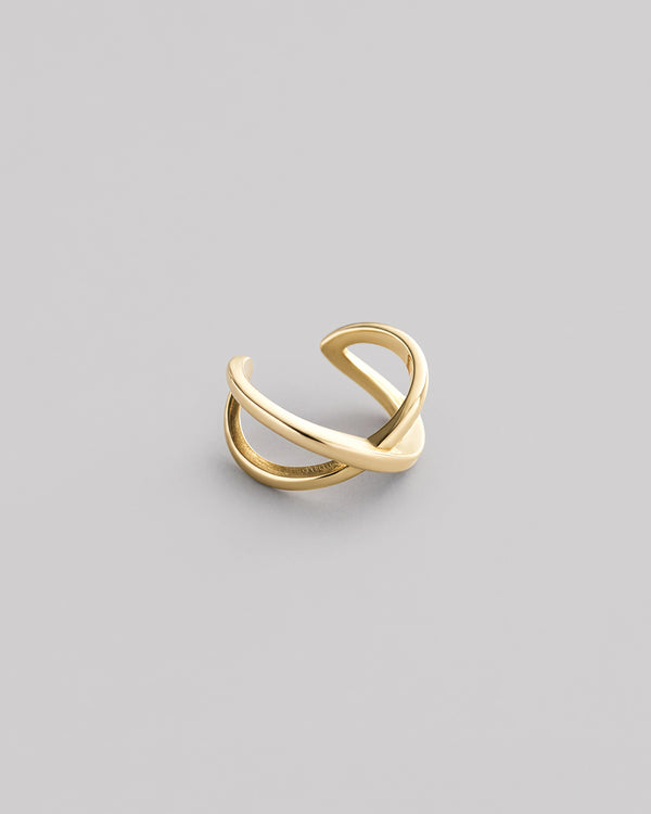 Single earring - cuff TWIST (14k yellow gold)