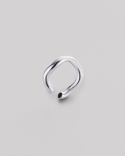 Silver single earring - cuff AURA S