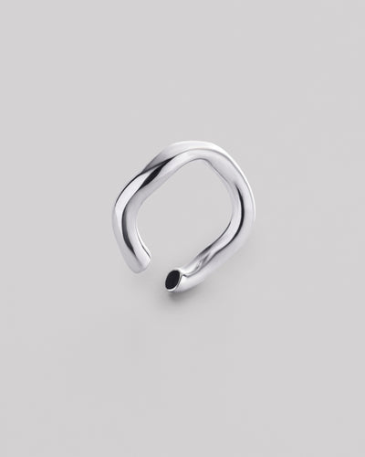 Silver single earring - cuff AURA M