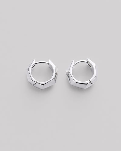Orecchini a cerchio in argento FACETS