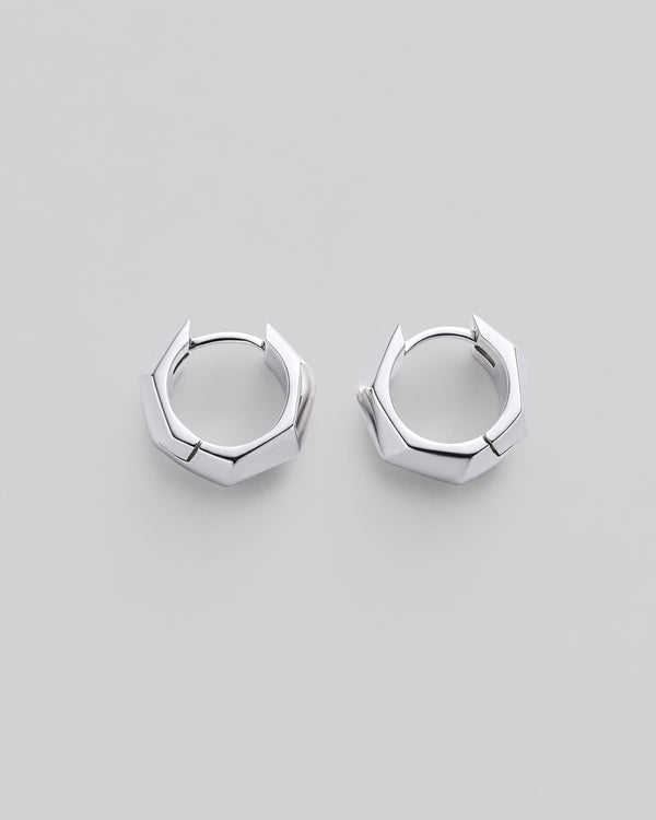 Silver hoop earrings FACETS