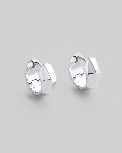 Orecchini a cerchio in argento FACETS