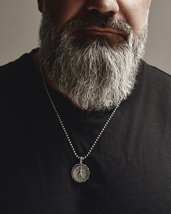 Pendentif en argent HOMME DE VITRUVE (De Vinci)