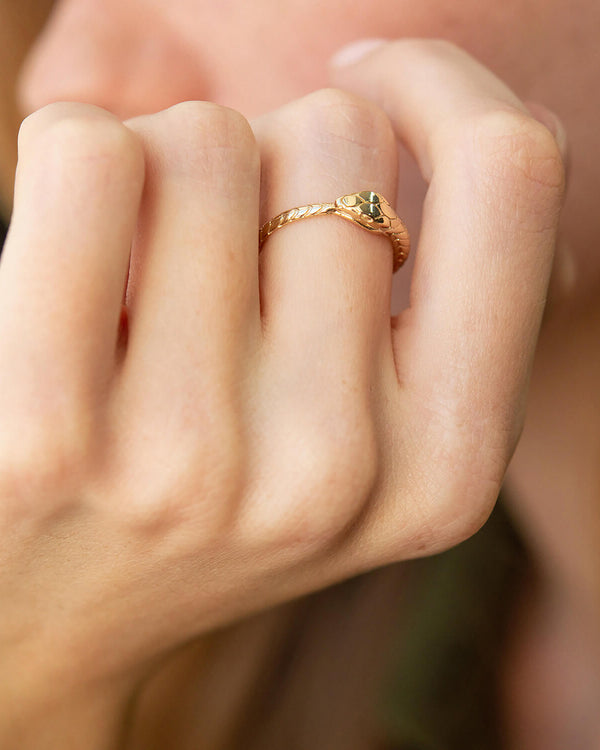 Anello UROBOROS (oro giallo 14k)