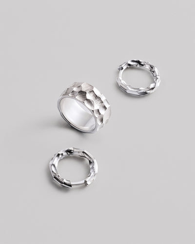 Boucles d'oreilles créoles en argent CRATERES