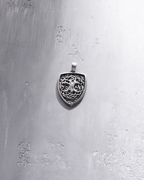 Pendentif en argent - bouclier ARBRE DE VIE