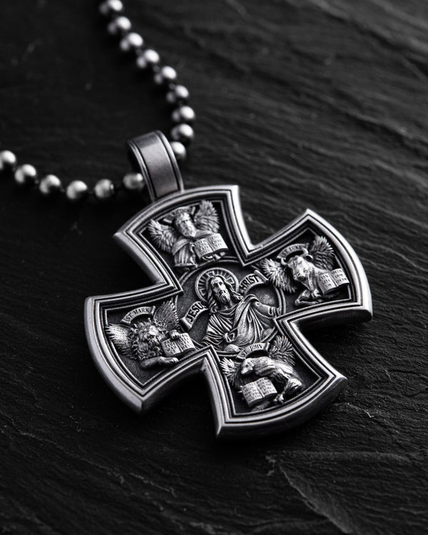 Silver cross MARK LUKE JOHN FOUR EVANGELISTS
