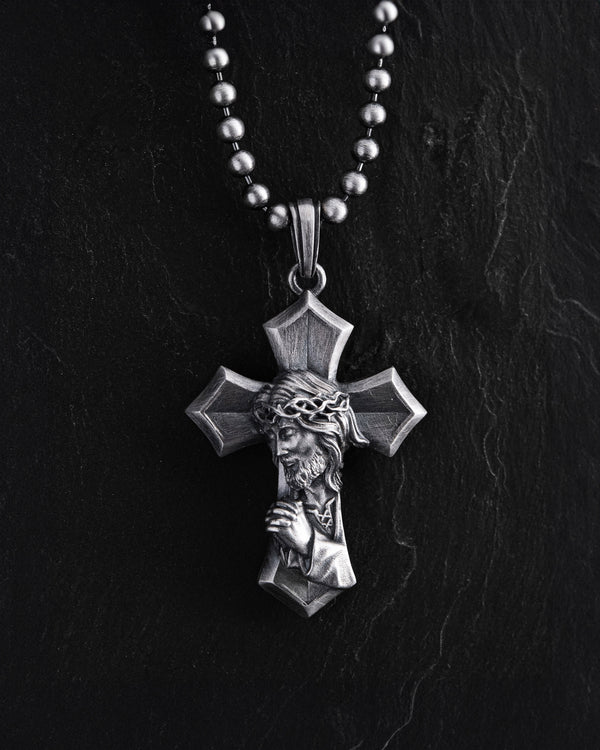 Croix d'argent SAUVEUR CHRIST JÉSUS