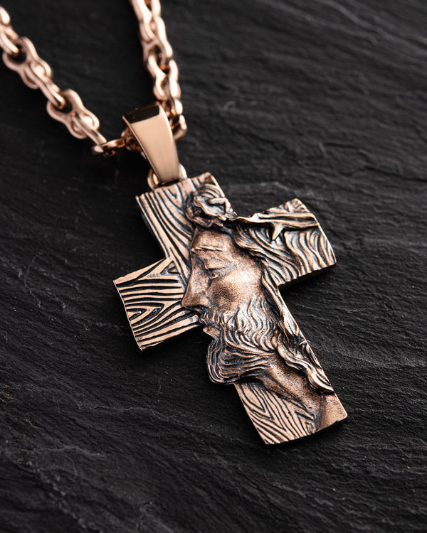 14k rose gold cross THE FACE OF FAITH