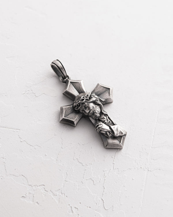 Croix d'argent SAUVEUR CHRIST JÉSUS