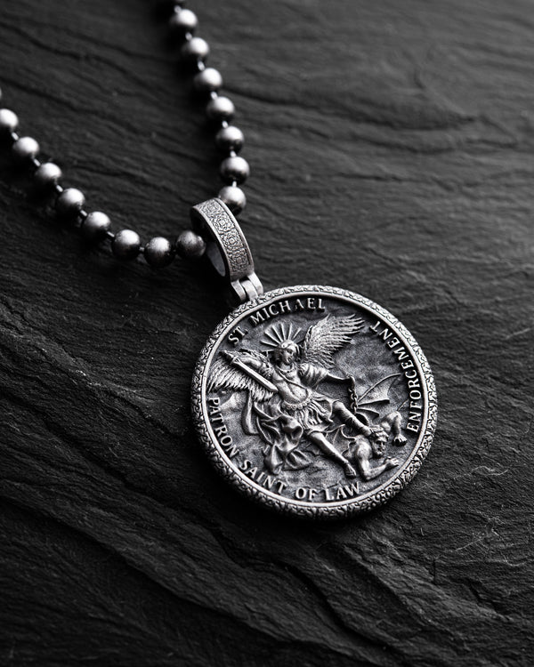 Silberanhänger ST. ERZENGEL MICHAEL. GEBET
