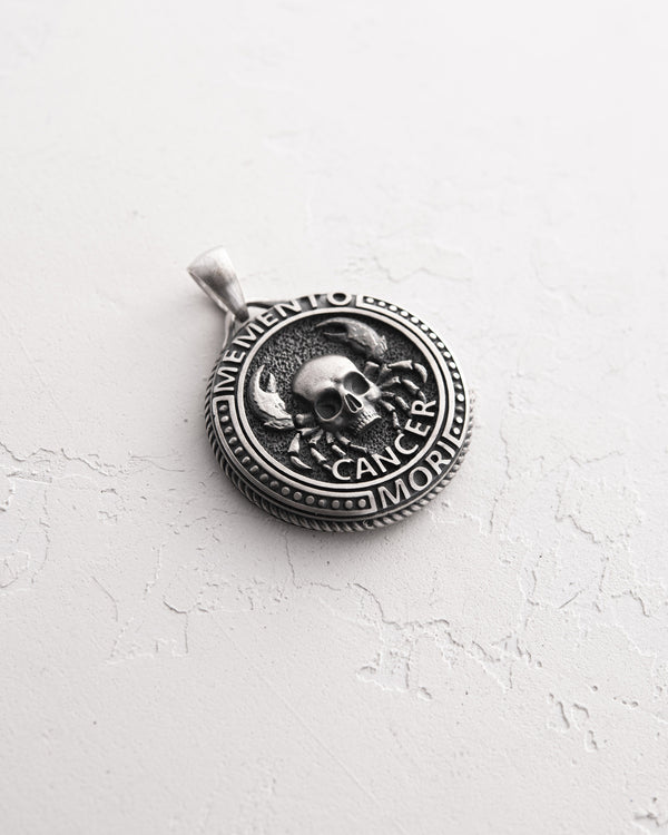 Silberanhänger Sternzeichen - KREBS. MEMENTO MORI