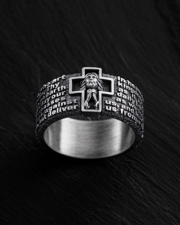 Bague en argent PRIÈRE NOTRE PÈRE