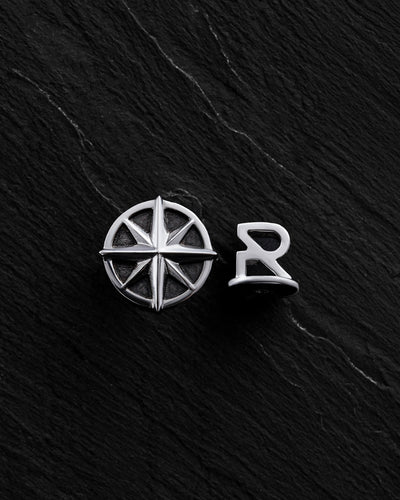 Orecchino singolo in oro bianco 14k COMPASS