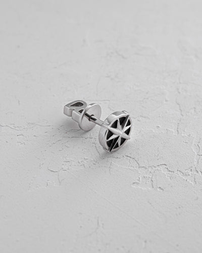 Orecchino singolo in oro bianco 14k COMPASS