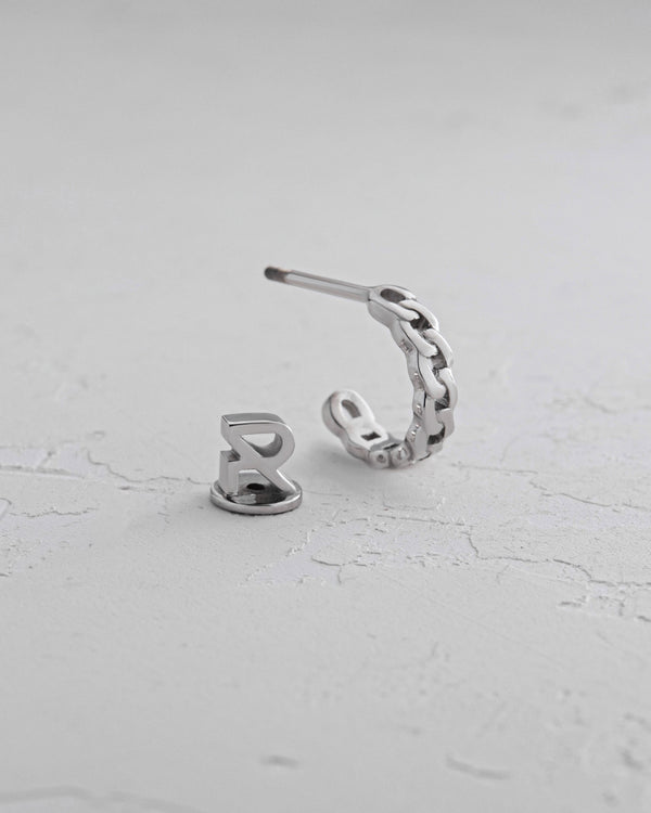 Orecchino singolo CATENA in oro bianco 14k