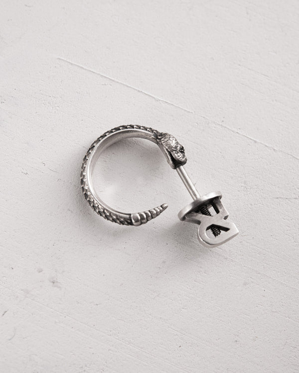 Silver single earring RATTLESNAKE