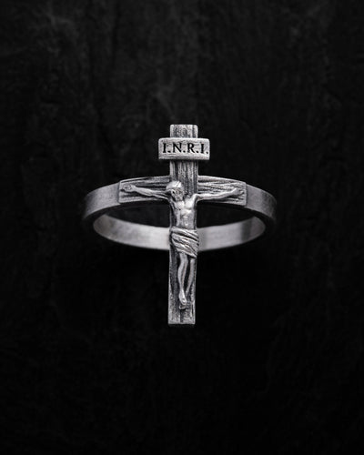 Anello in argento GESÙ CROCIFISSO INRI