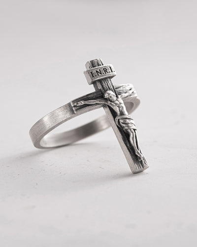 Anello in argento GESÙ CROCIFISSO INRI