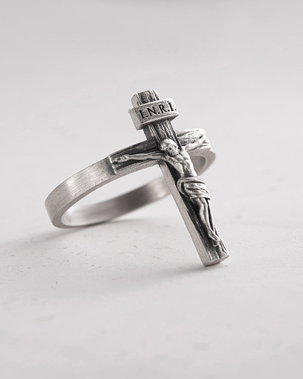 Anello in argento GESÙ CROCIFISSO INRI