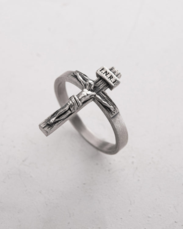 Anello in argento GESÙ CROCIFISSO INRI