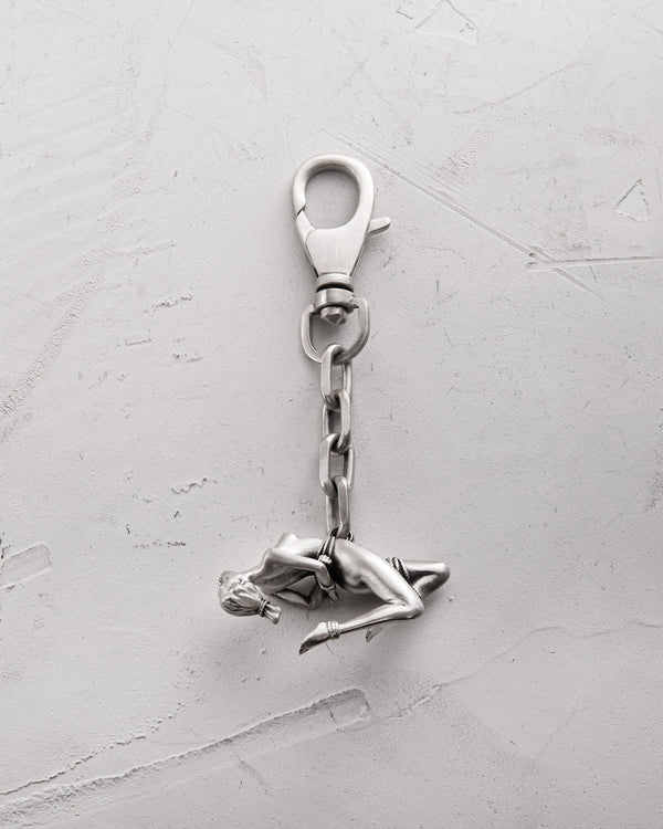 Silver keychain SHIBARI – INVERTED SUSPENSION