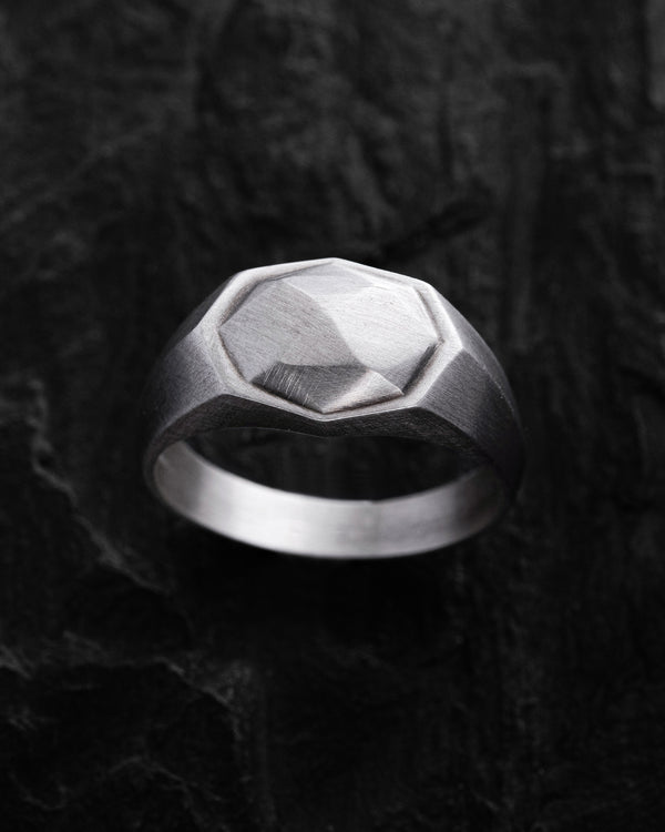 Silver ring METEORITE