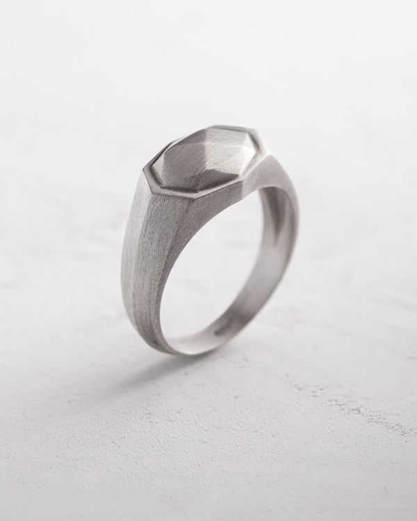 Silver ring METEORITE