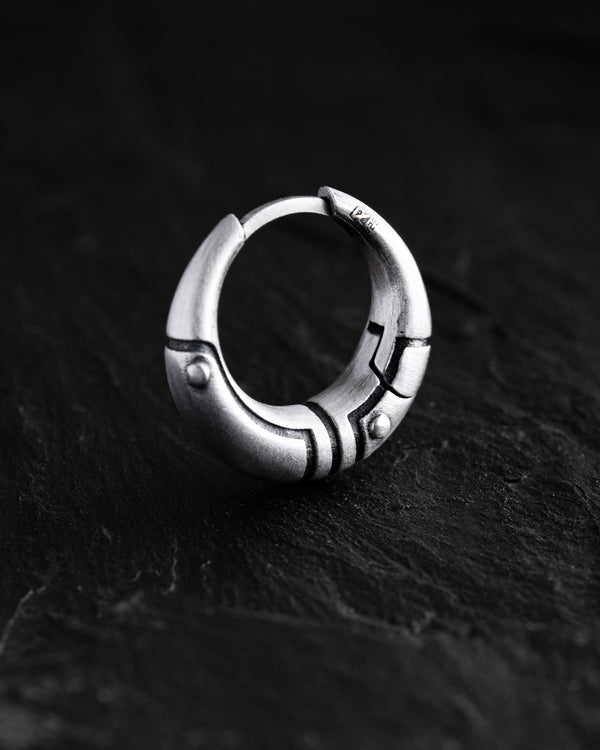 Silver monoearring AXE
