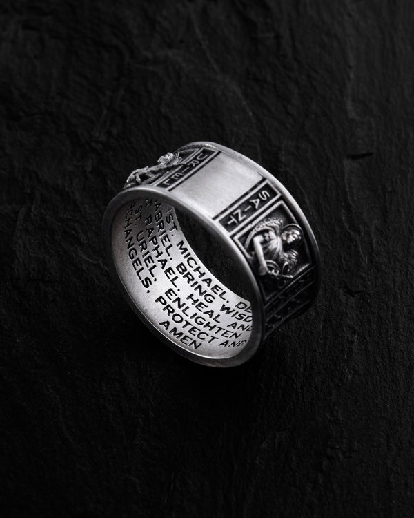 Silver ring ARCHANGELS PROTECTION