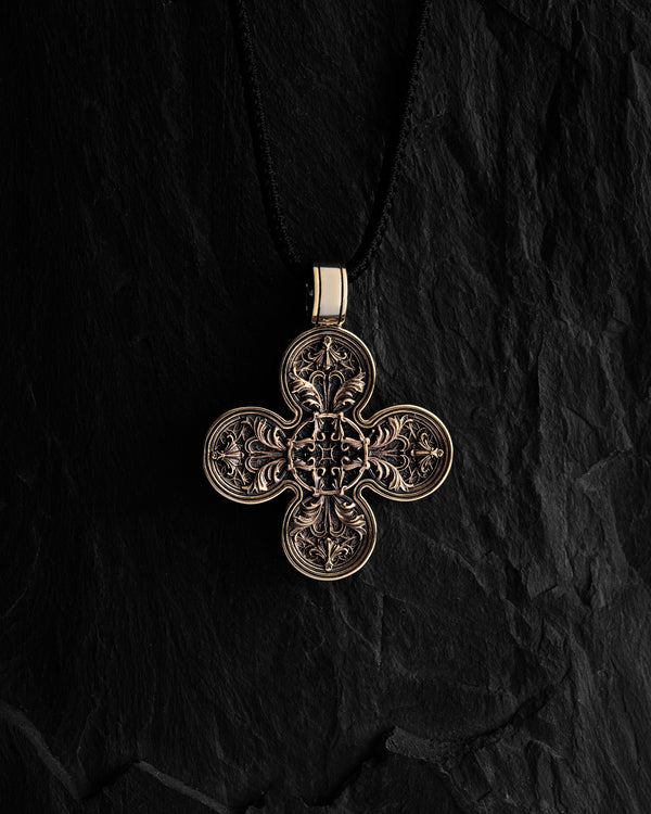 Croix JÉSUS ET LES QUATRE ARCHANGES (or jaune 14 carats)