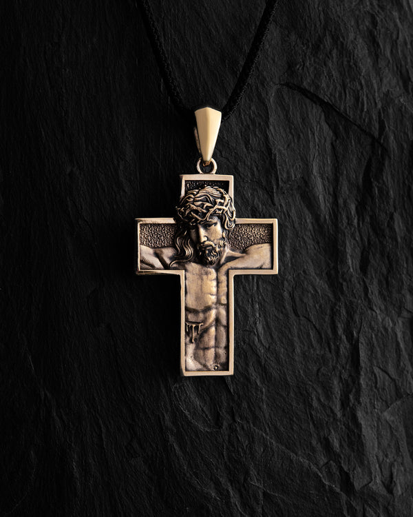 Croce REDENZIONE. GESÙ CRISTO (oro giallo 14k)