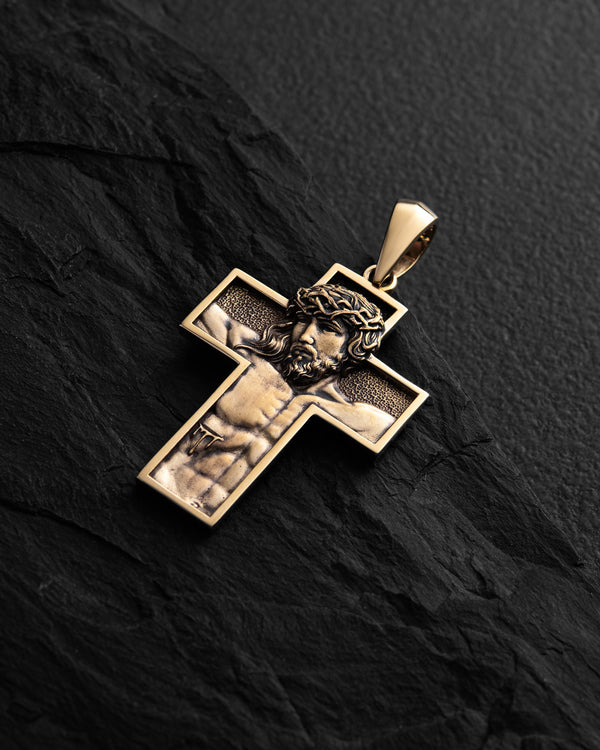 Croce REDENZIONE. GESÙ CRISTO (oro giallo 14k)