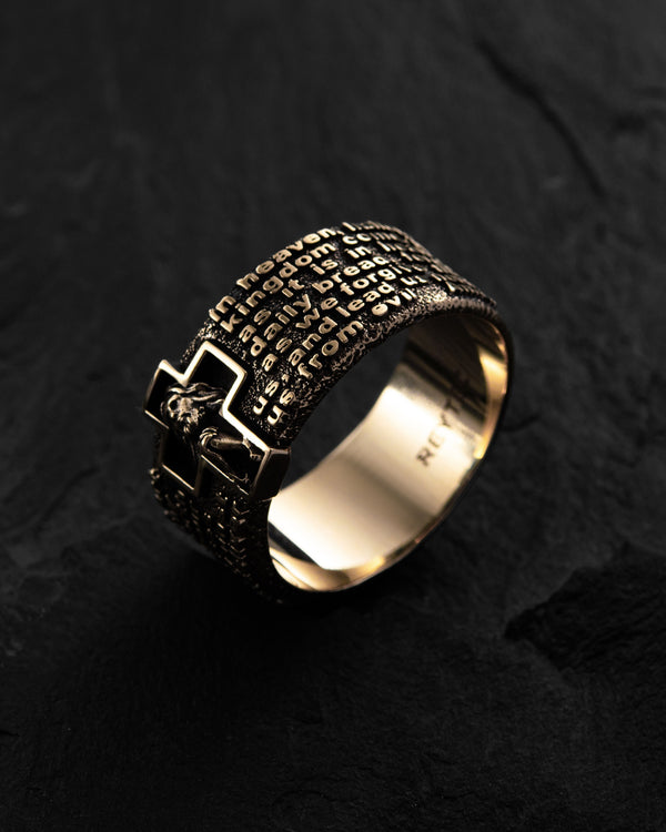 Anello PREGHIERA PADRE NOSTRO (oro giallo 14k)