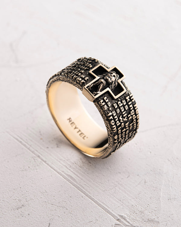 Anello PREGHIERA PADRE NOSTRO (oro giallo 14k)