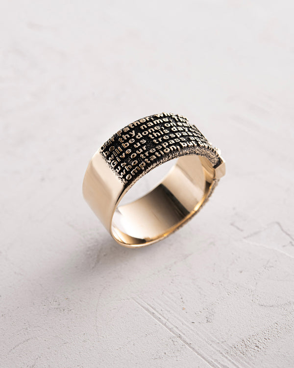 Anello PREGHIERA PADRE NOSTRO (oro giallo 14k)