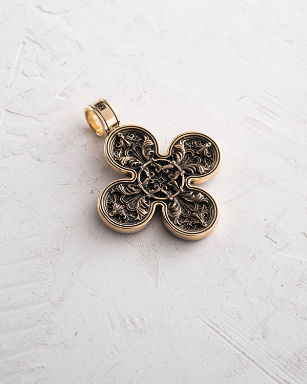 Croix JÉSUS ET LES QUATRE ARCHANGES (or jaune 14 carats)