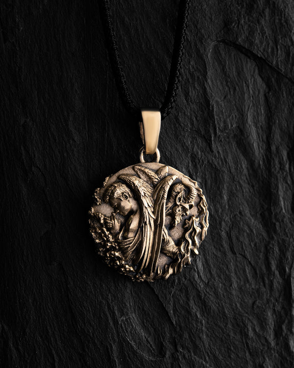 Ciondolo ANGELO E DEMONE (oro giallo 14k)