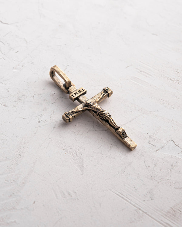 Kreuz KREUZIGUNG JESU. INRI (14 Karat Gelbgold)