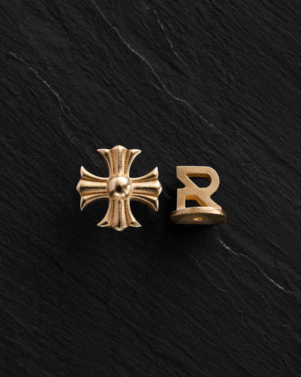 Boucle d'oreille mono CROIX DES TEMPLIERS (or jaune 14 carats)