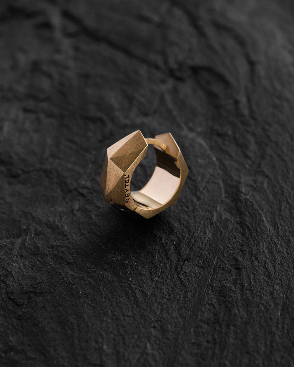 Orecchino - anello FACETS (oro giallo 14k)