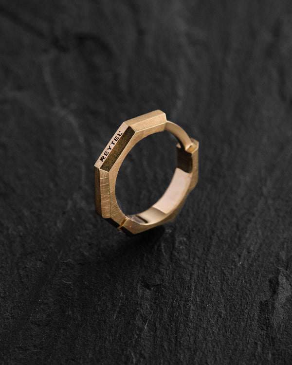Orecchino - anello BRUTAL (oro giallo 14k)