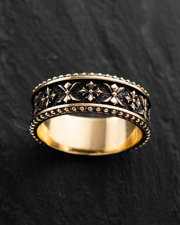 Ring CELTIC KNIGHT PATTERN (14k yellow gold)